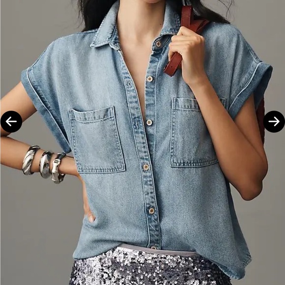 Cloth & Stone Denim Button Down Shirt - Picture 1 of 4